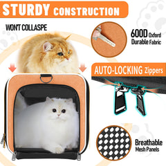GAPZER Large Cat Carry Bag 5-sided mesh ventilation keeps air flowing