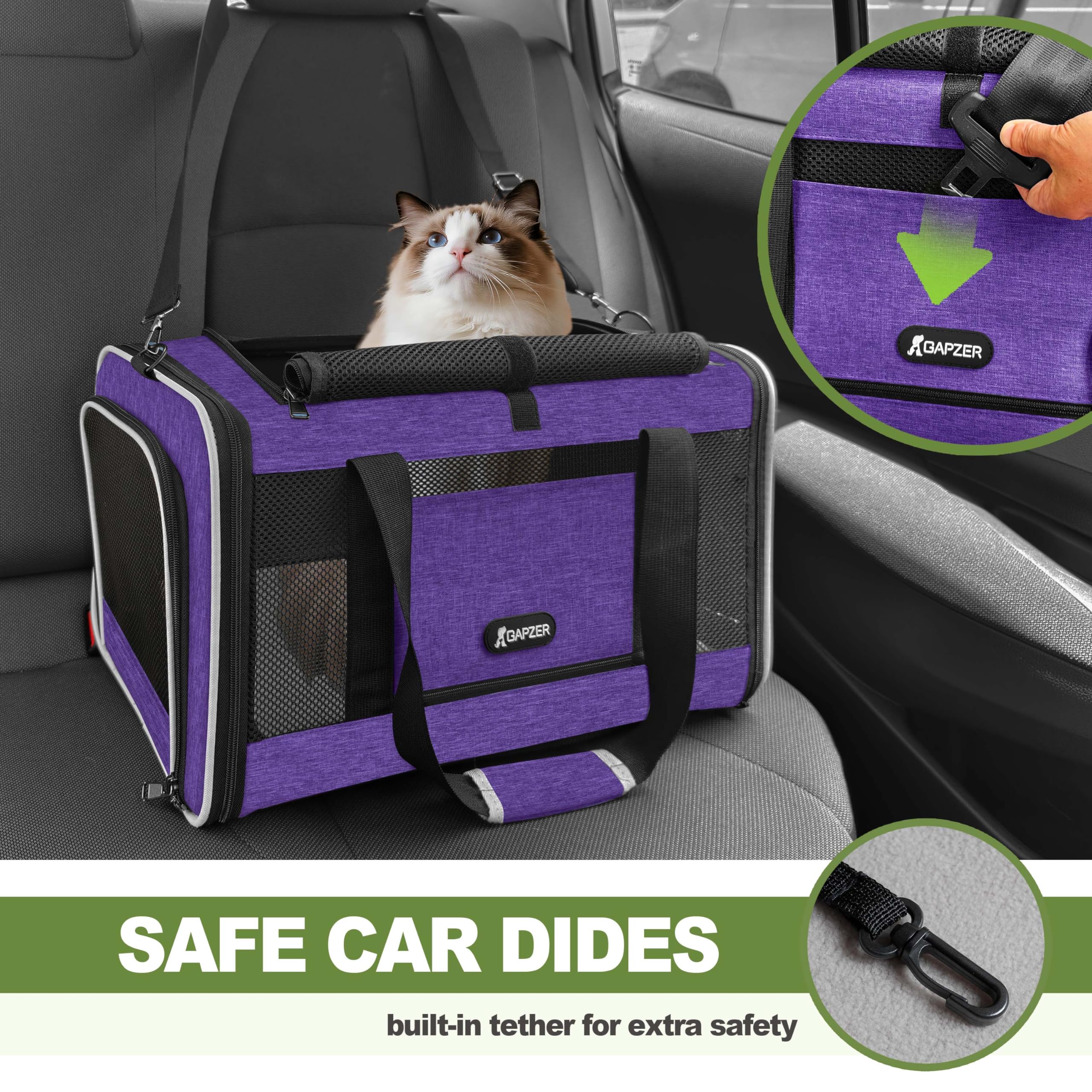 GAPZER Per Carrier collapsible design stores flat when not in use