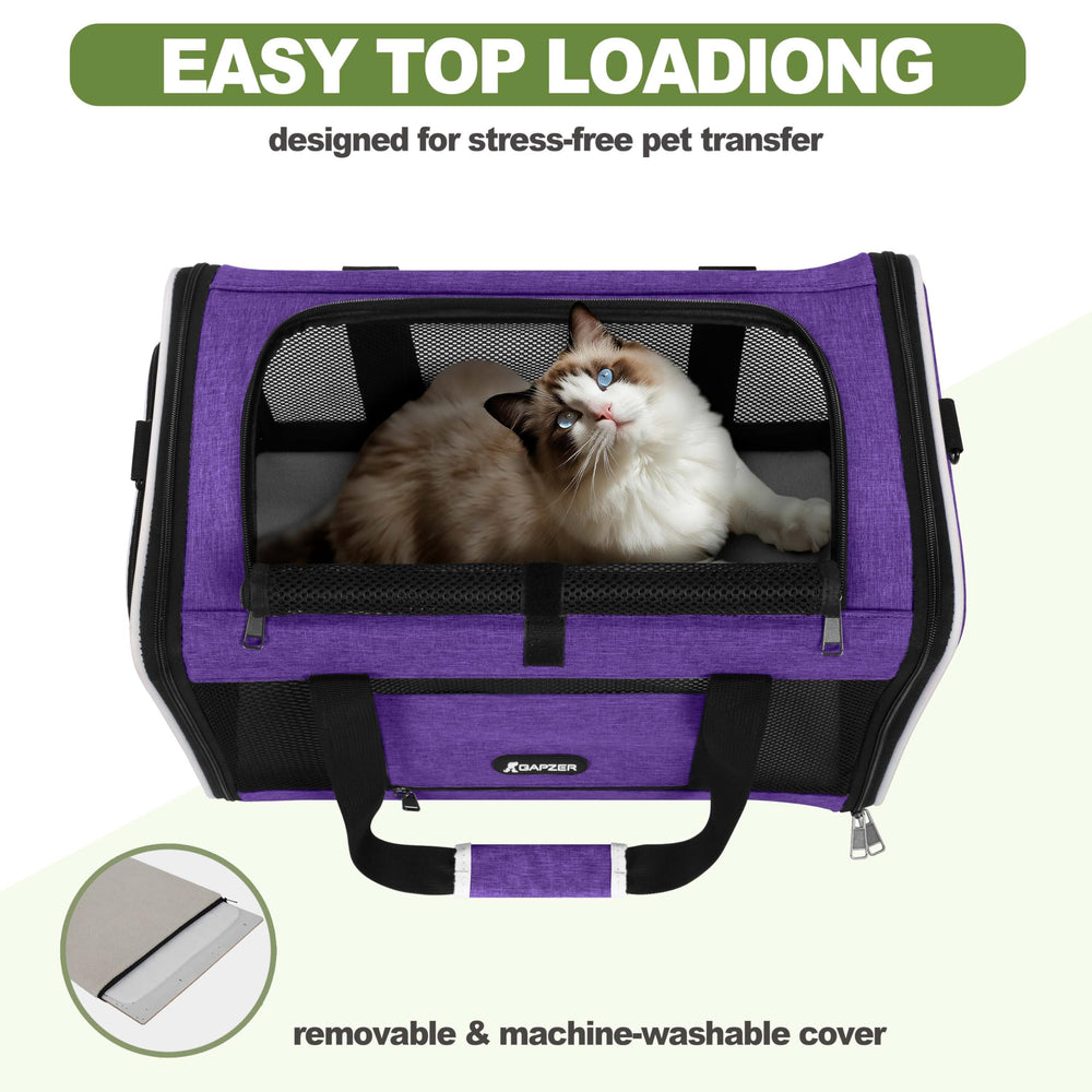 GAPZER Per Carrier escape-resistant zipper provides secure travel for curious pets