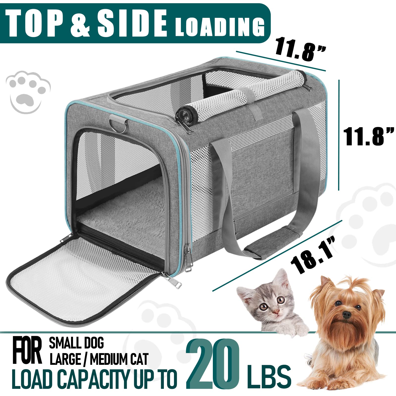 GAPZER carrier durable 600D Oxford fabric with interior steel frame for long trips.