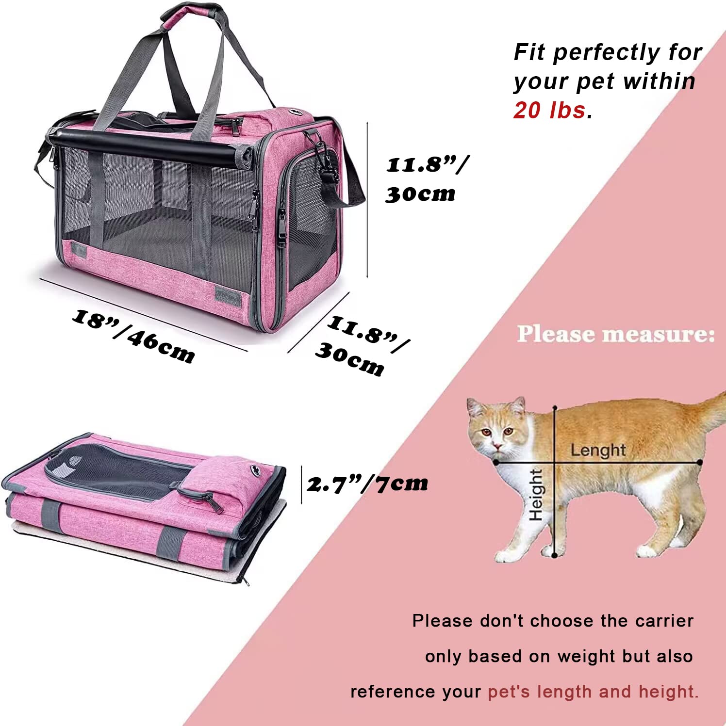 GAPZER pet carrier airflow-mesh demonstrates breathable design for pet comfort on trips.