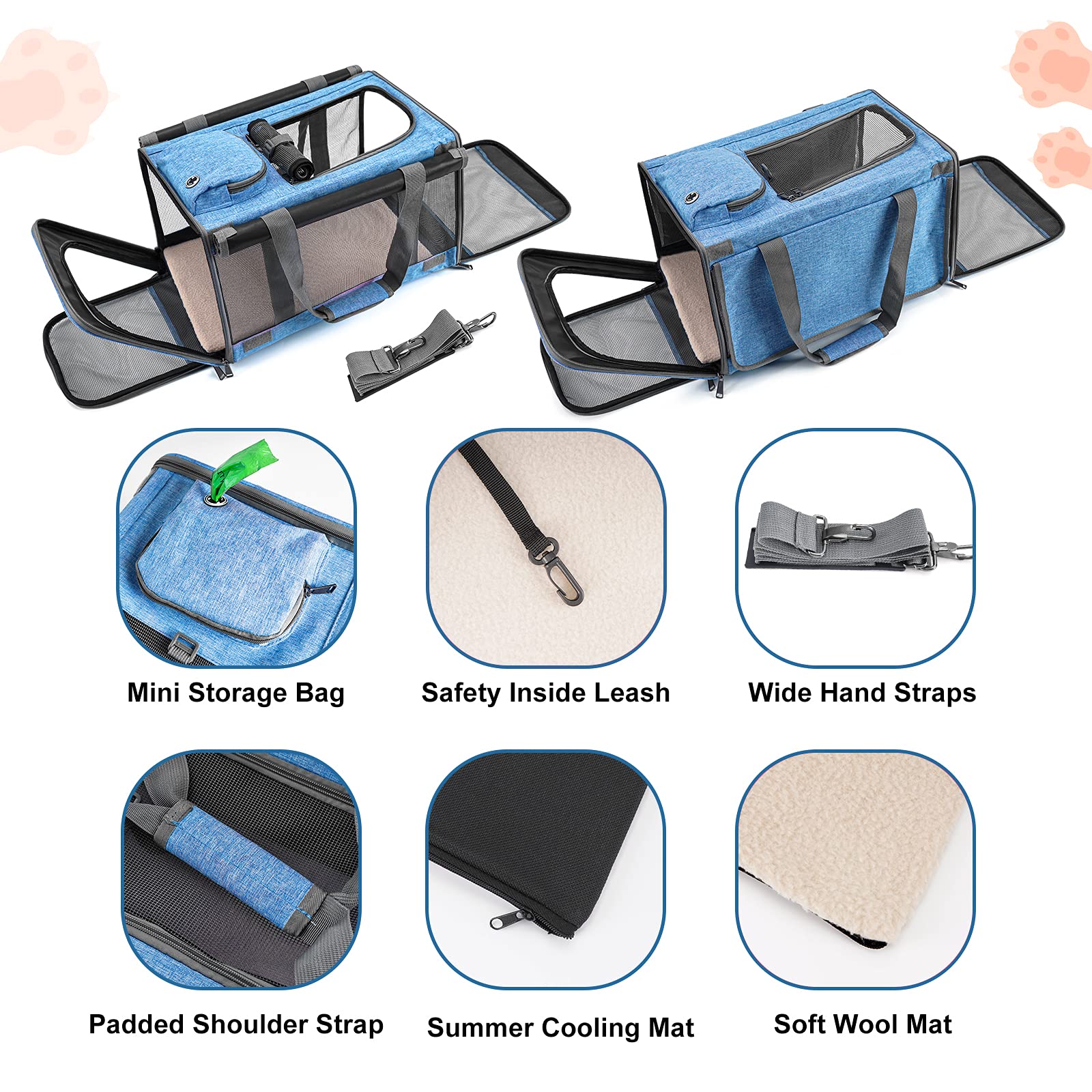 GAPZER Pet Carrier collapsible design shown folding flat for easy storage.