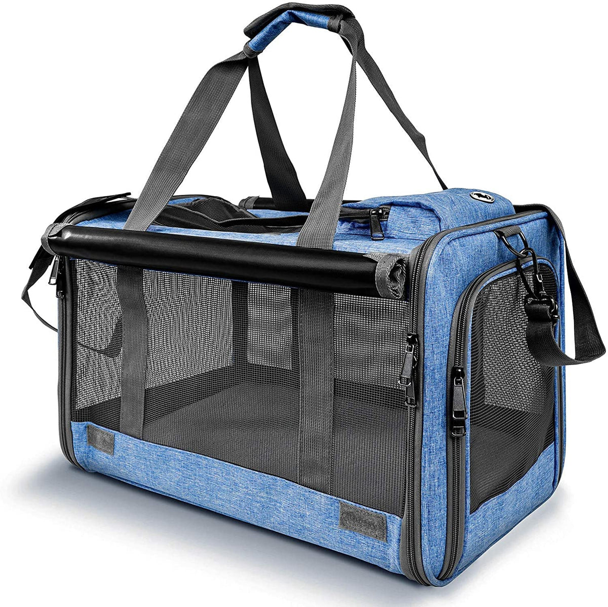 GAPZER Pet Carrier dimensions image showing 18.1 by 11.8 by 11.8 inches interior for travel.