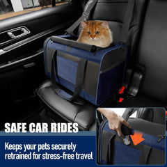 GAPZER pet carrier navy floor mat supports a stable resting base during rides.