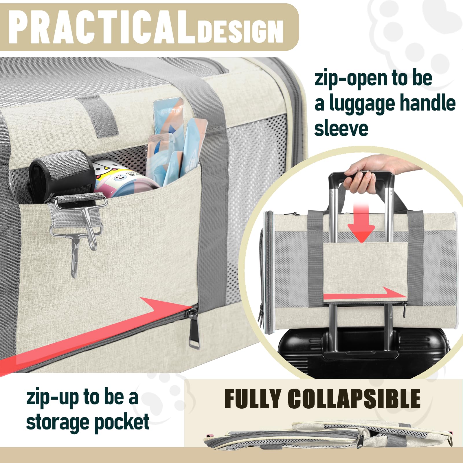 GAPZER pet carrier folded for storage showcases space-saving design.