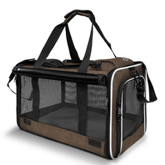 GAPZER pet carrier shows large-cat dimensions for travel fit planning.