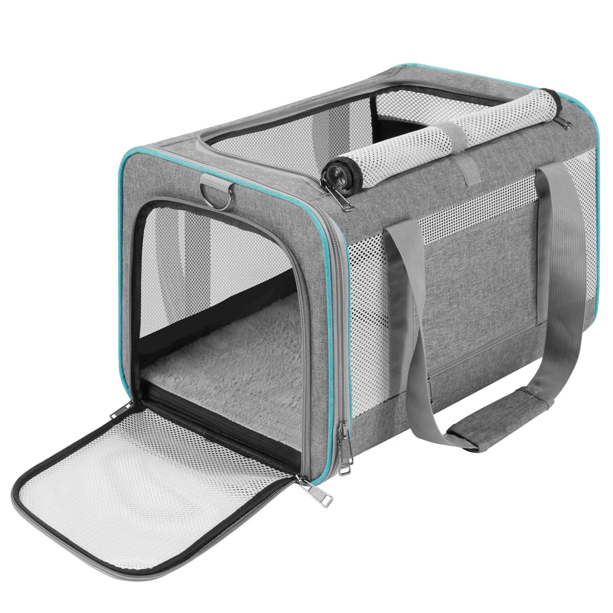 GAPZER pet carrier large cat top load design for easy loading on road trips.