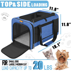GAPZER Pet Carrier Large side view demonstrates adjustable shoulder strap for hands-free travel