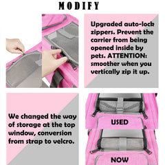 GAPZER pet carrier privacy-blinds showcases adjustable panels for a calmer travel environment.
