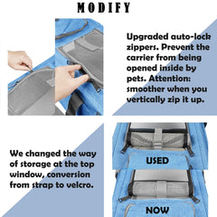 GAPZER Pet Carrier privacy blinds image demonstrating adjustable cover for calmer pets.