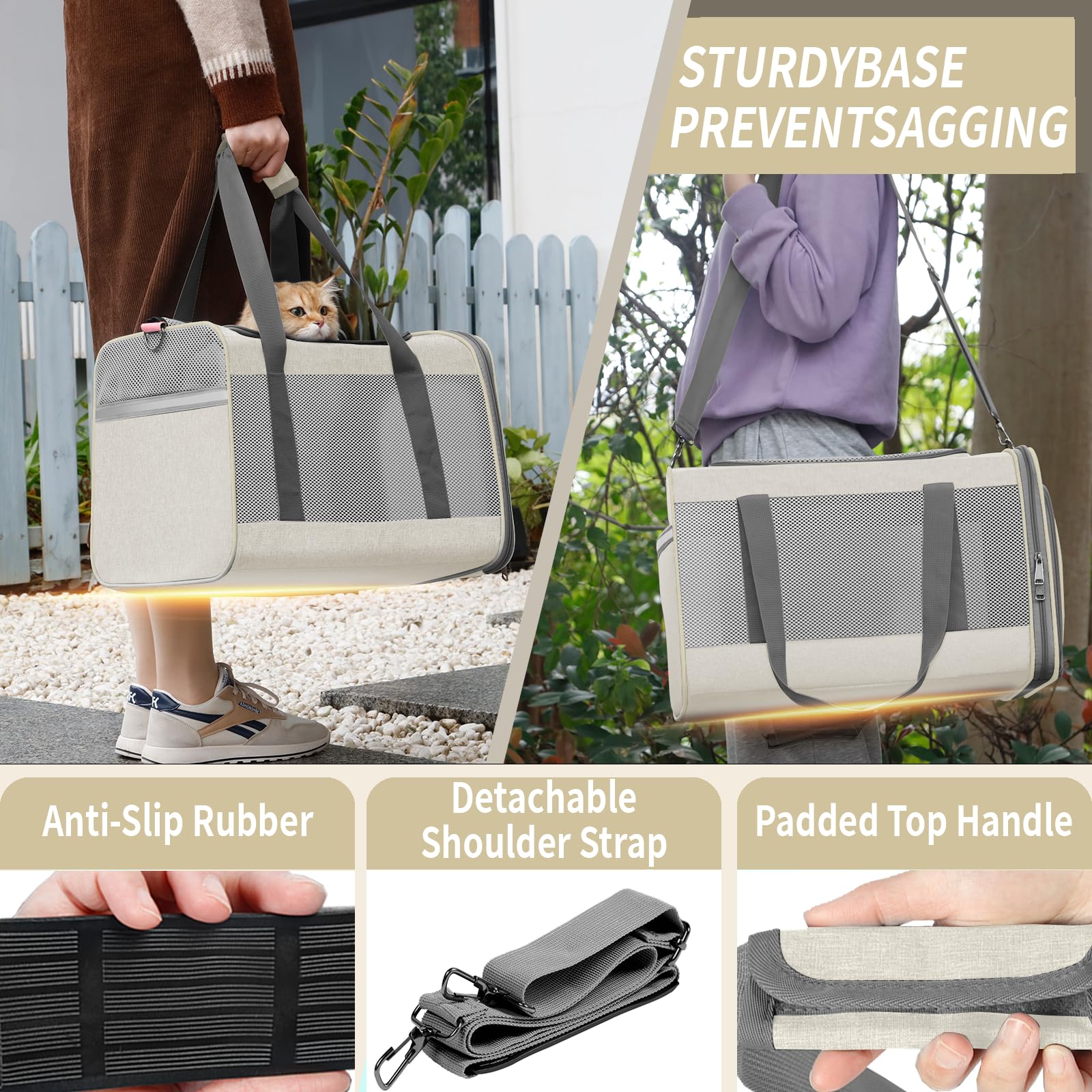 GAPZER pet carrier roll-up entrance shows easy loading for kittens and cats.
