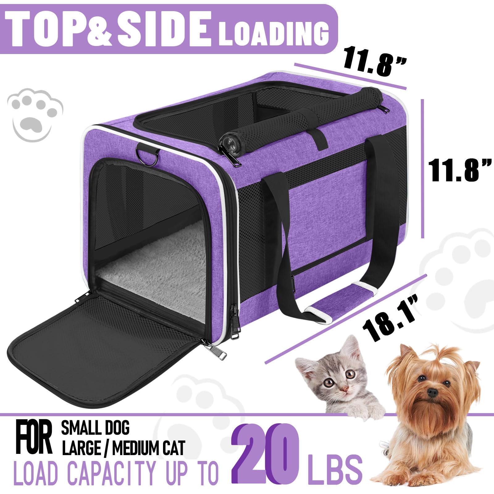 GAPZER pet carrier top-load entry for easy pet loading during trips
