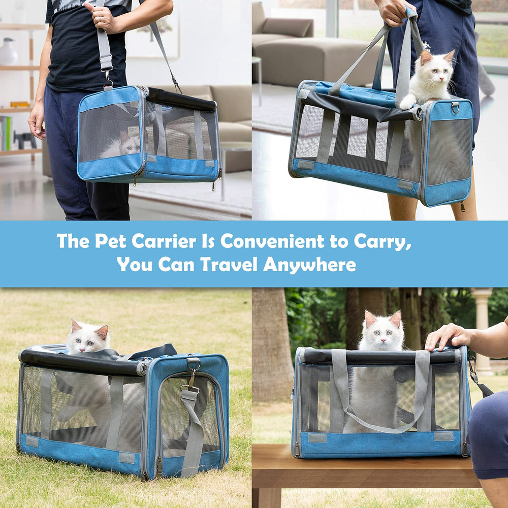GAPZER Pet Carrier two carry ways image illustrating shoulder straps and handles.