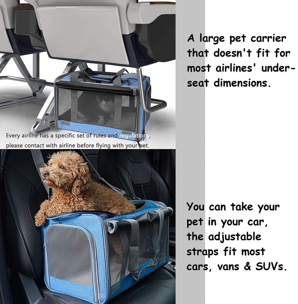 GAPZER Pet Carrier washable liner emphasizes removable machine washable liner for cleanliness.