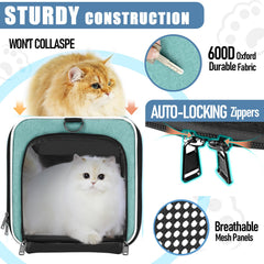 GAPZER Soft Cat Carrier 5-sided mesh ventilation image emphasizes airflow and comfort.
