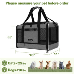Gapzer soft-sided pet crate with roomy interior for stretching.