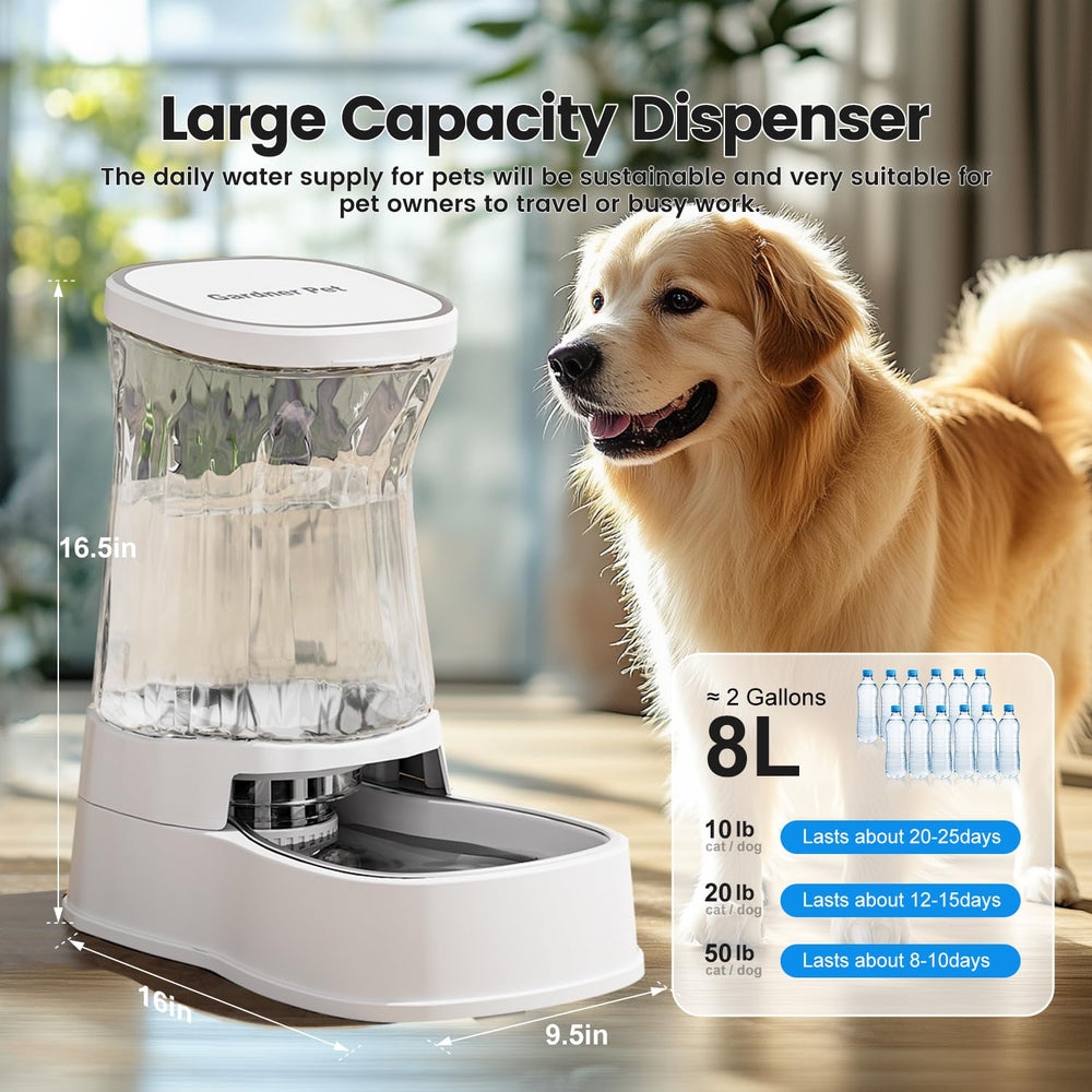 Gardner Pet 2.1-gallon capacity bowl supports longer intervals between refills.