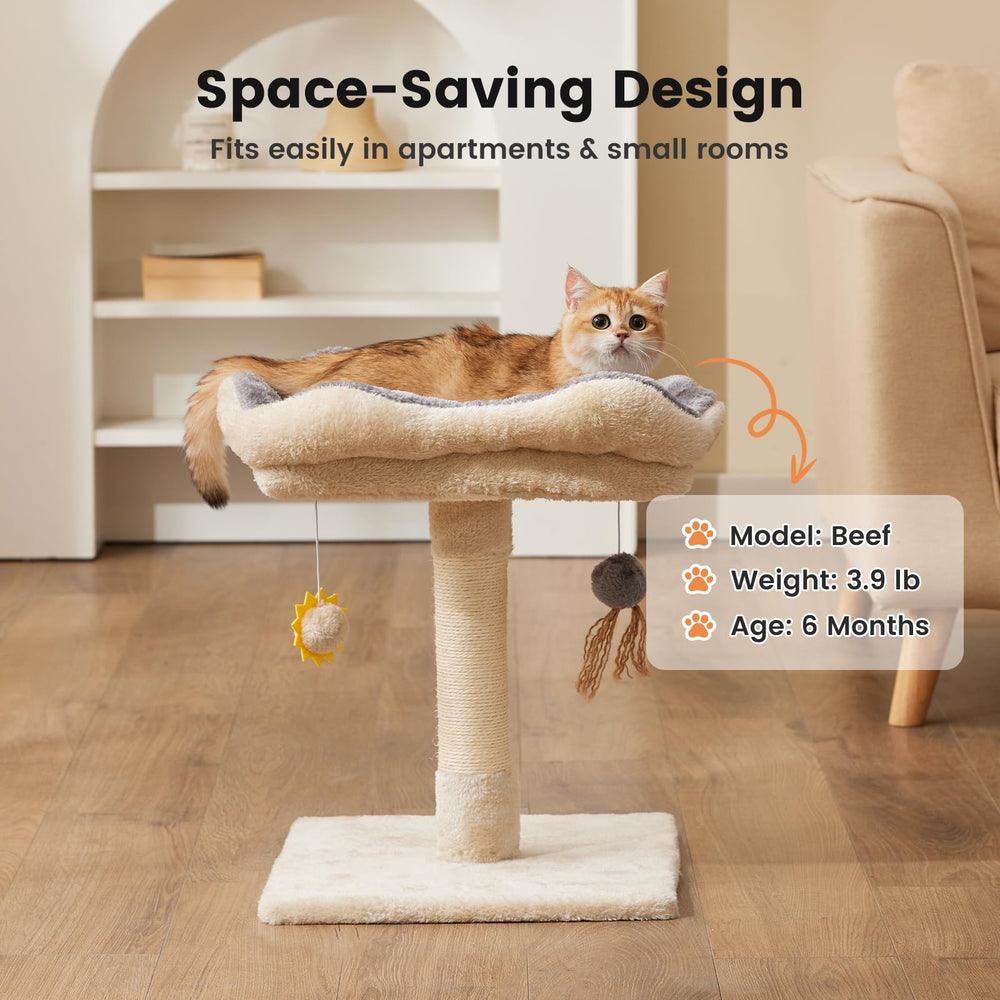 Gardner Pet 20-inch cat tree solid wood base adds stability during playful leaps