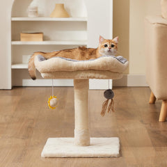 Gardner Pet 20-inch cat tree top bed in beige provides a cozy nap spot