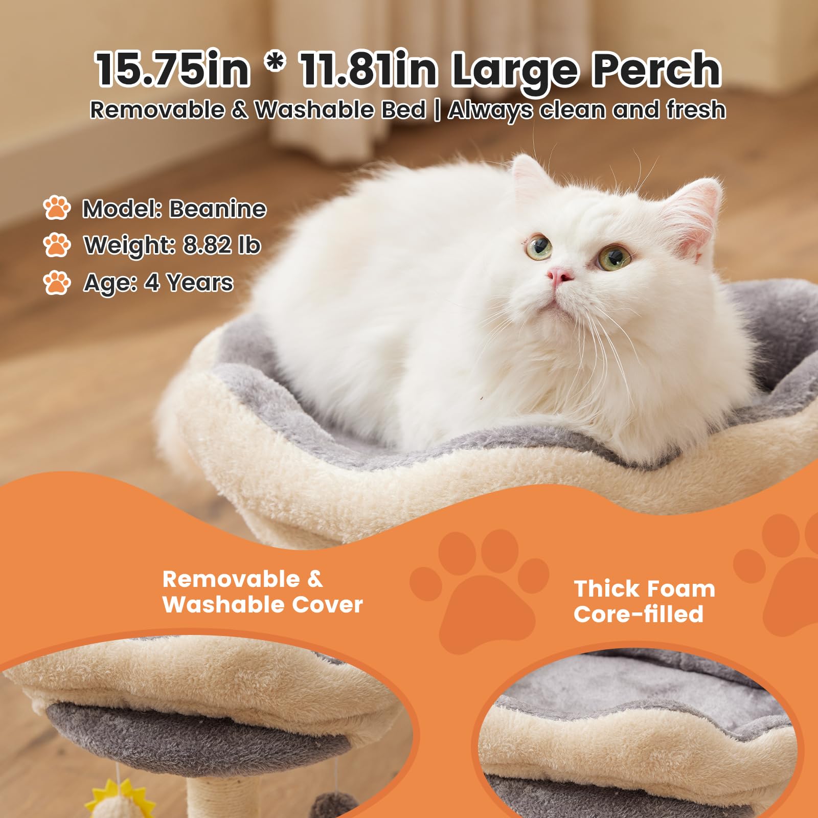 Gardner Pet short plush fabric blends with home décor while staying durable.