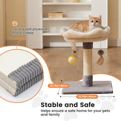 Gardner Pet 20-inch cat tree top bed offers detachable comfort for naps.