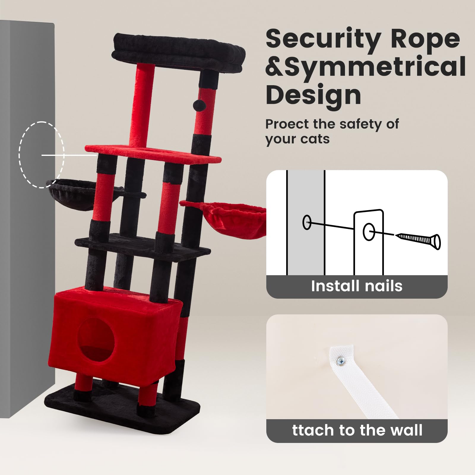 Gardner Pet 65in cat tree assembly instructions image shows tool-free setup.