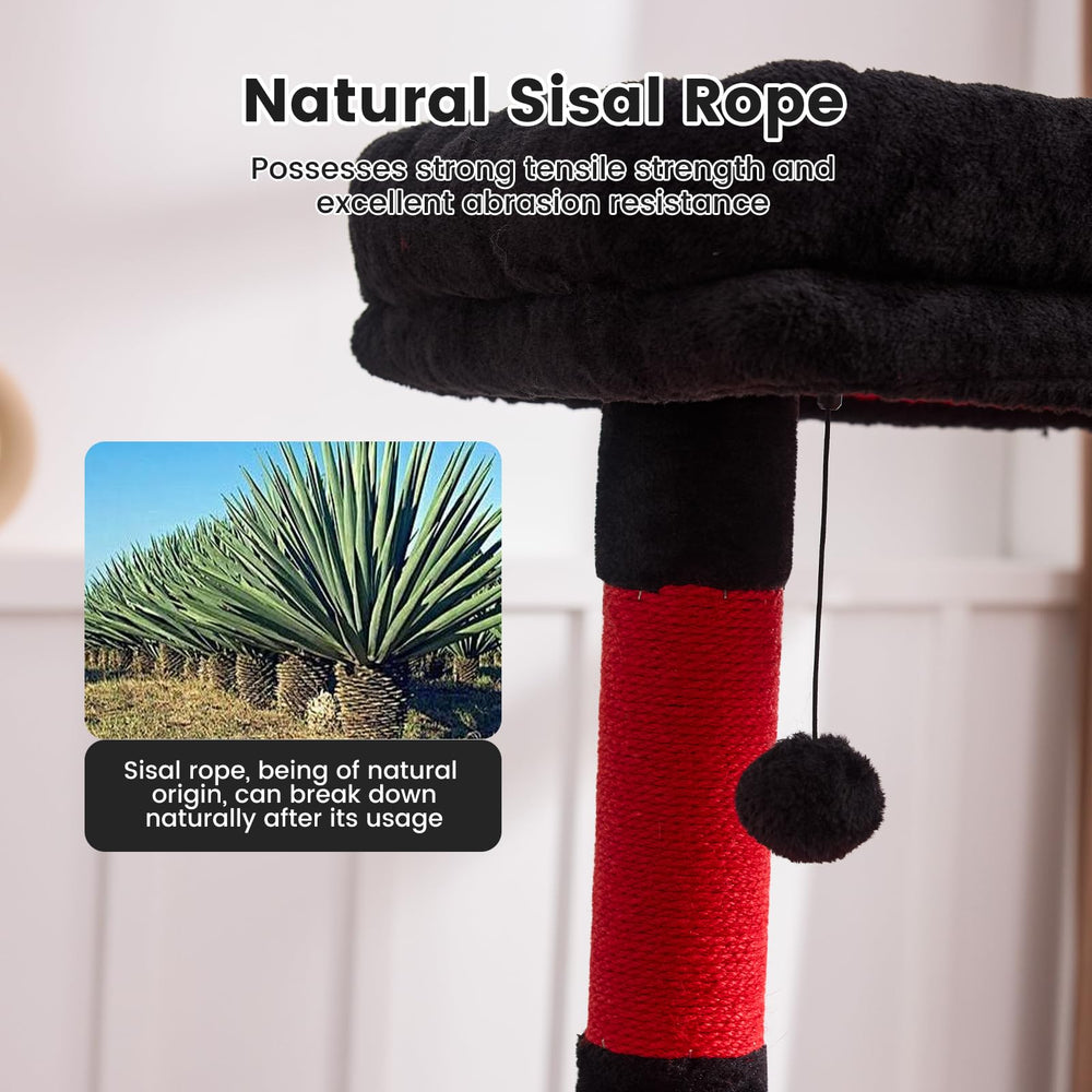 Gardner Pet 65in cat tree condo provides cozy retreat for cats to nap or hide.