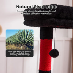 Gardner Pet 65in cat tree condo provides cozy retreat for cats to nap or hide.