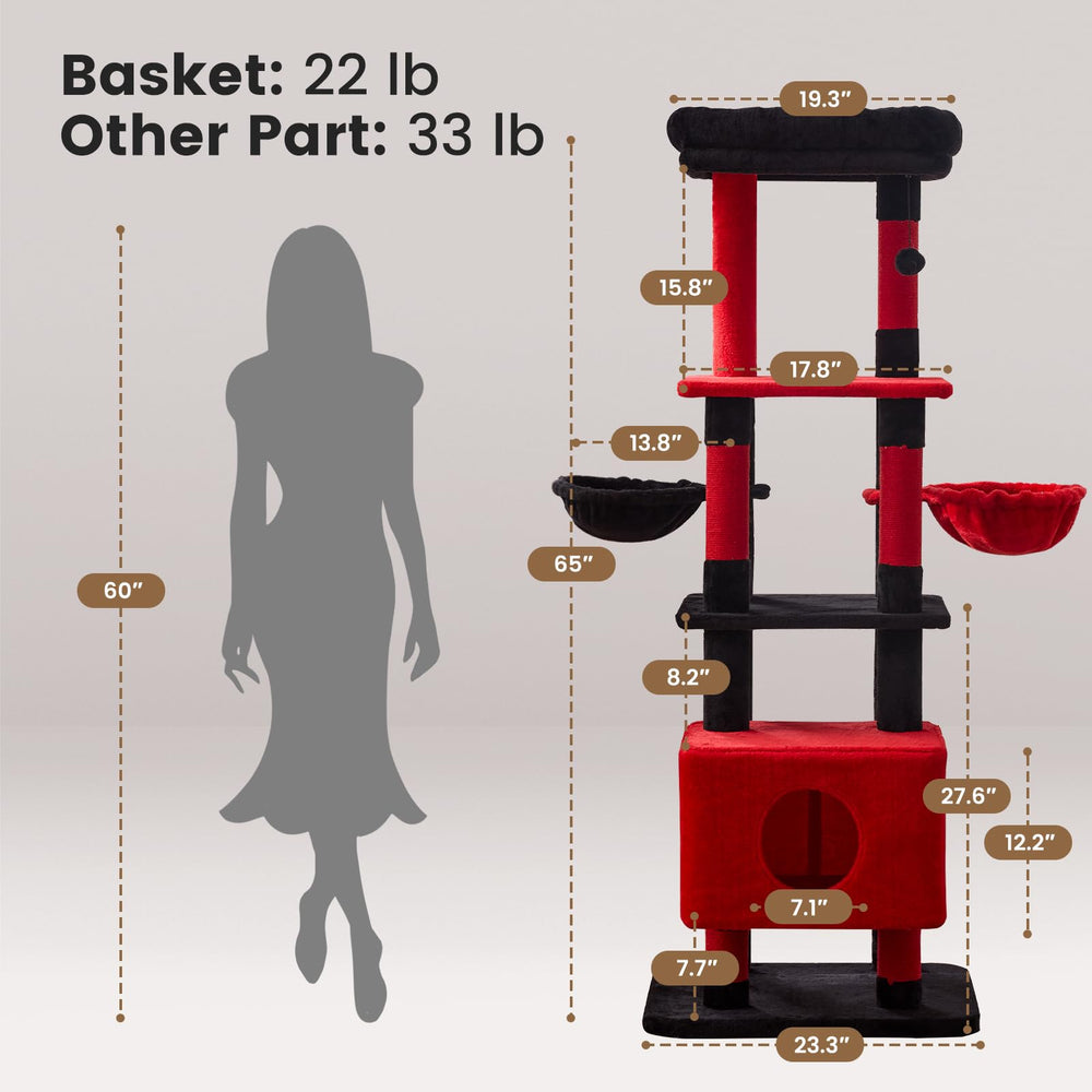 Gardner Pet 65in cat tree sisal posts promote healthy scratching while protecting furniture.