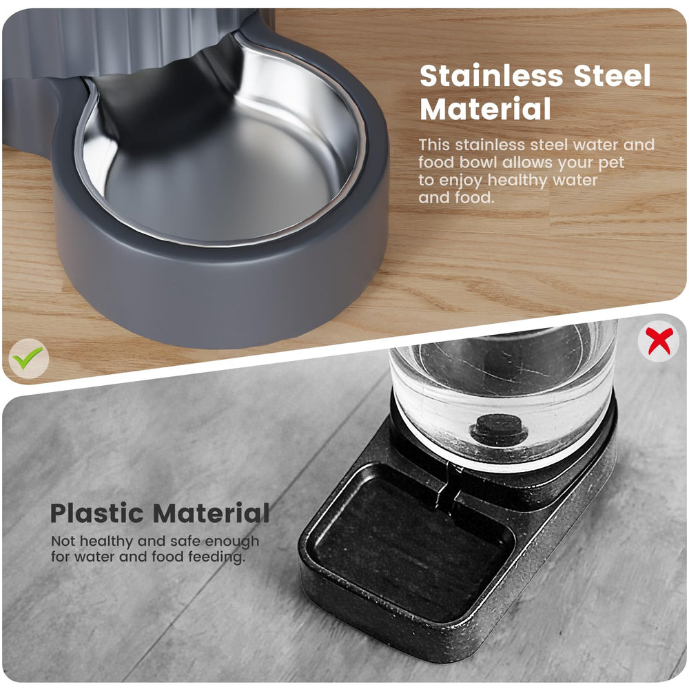 Gardner Pet adjustable water bowl base 180-degree view for stability.