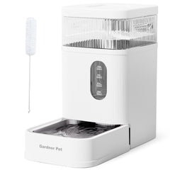 Gardner Pet automatic water dispenser white front view shows hydration setup