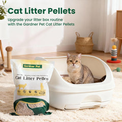 Gardner Pet Cat Litter Pellets shown in double-layer box setup for odor control