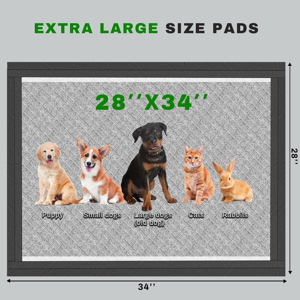 Gardner Pet Charcoal Puppy Pad reinforced-corners showcase extra spill protection.