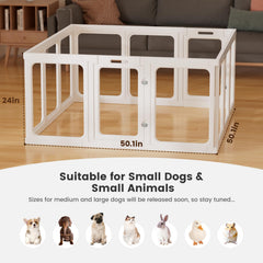 Gardner Pet Clear Acrylic Playpen angle shot highlights bright, unobstructed sightlines