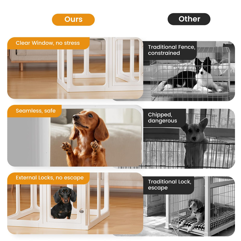 Gardner Pet Clear Acrylic Playpen easy-clean panels simplify wipe-down after use
