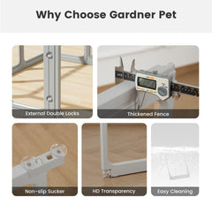 Gardner Pet playpen anti-slip bottom and connectors stabilize on floors