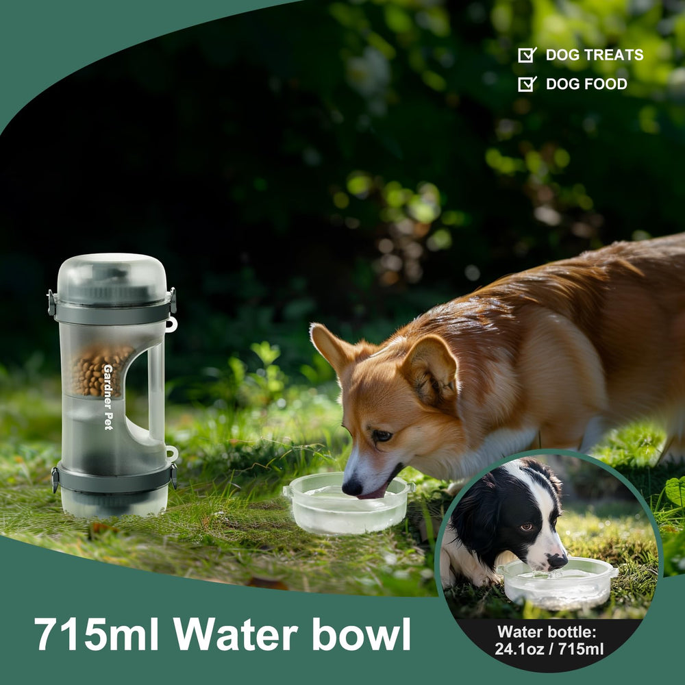 Gardner Pet collapsible dog bowls save space when not in use.