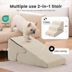 Gardner Pet 2-in-1 ramp-beige highlights dual function for easy transitions on couches.