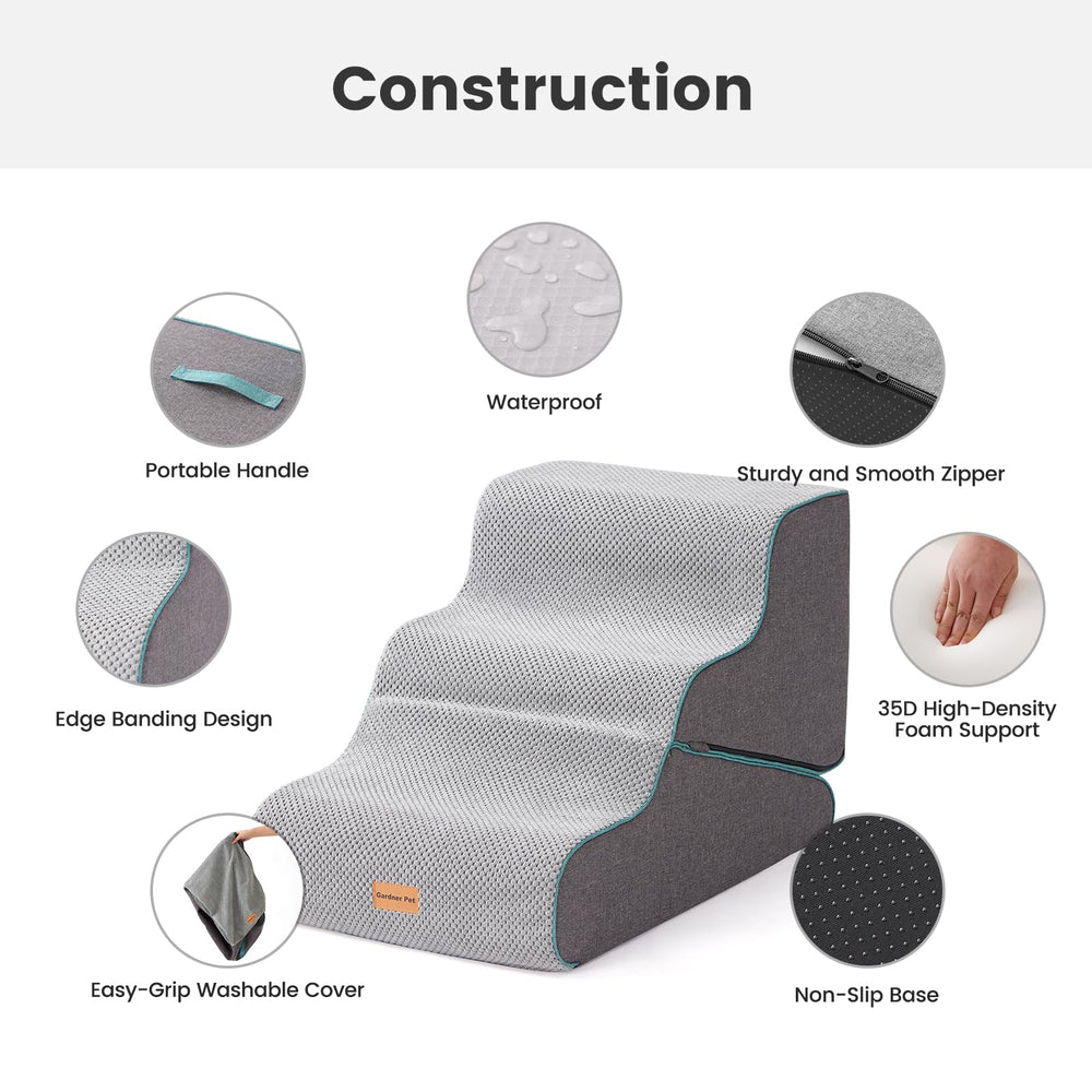 Gardner Pet anti-slip base with rubber dots ensures stable climbs.
