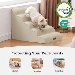 Gardner Pet dog stairs anti-slip base ensures secure climbs.