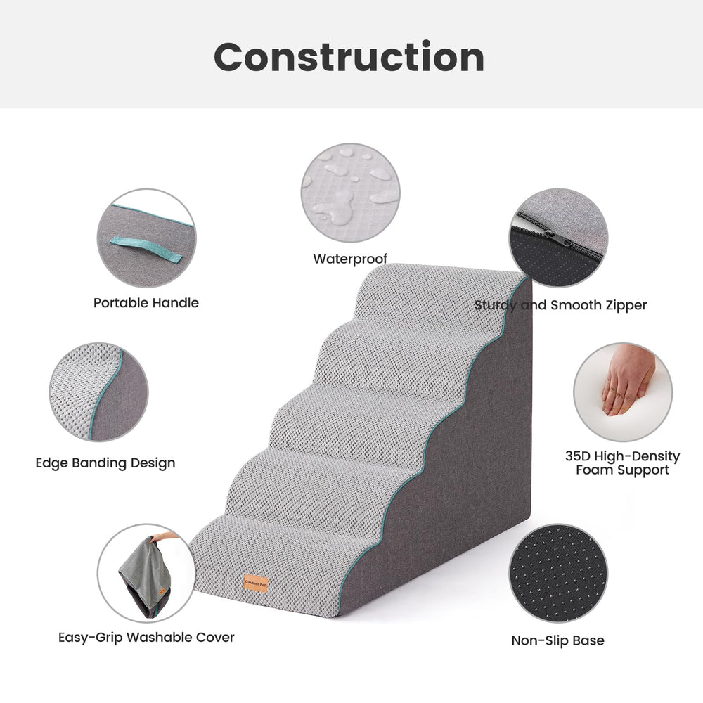 Gardner Pet dog stairs 35D foam detail supports gentle climbs for small dogs