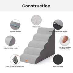 Gardner Pet dog stairs 35D foam detail supports gentle climbs for small dogs