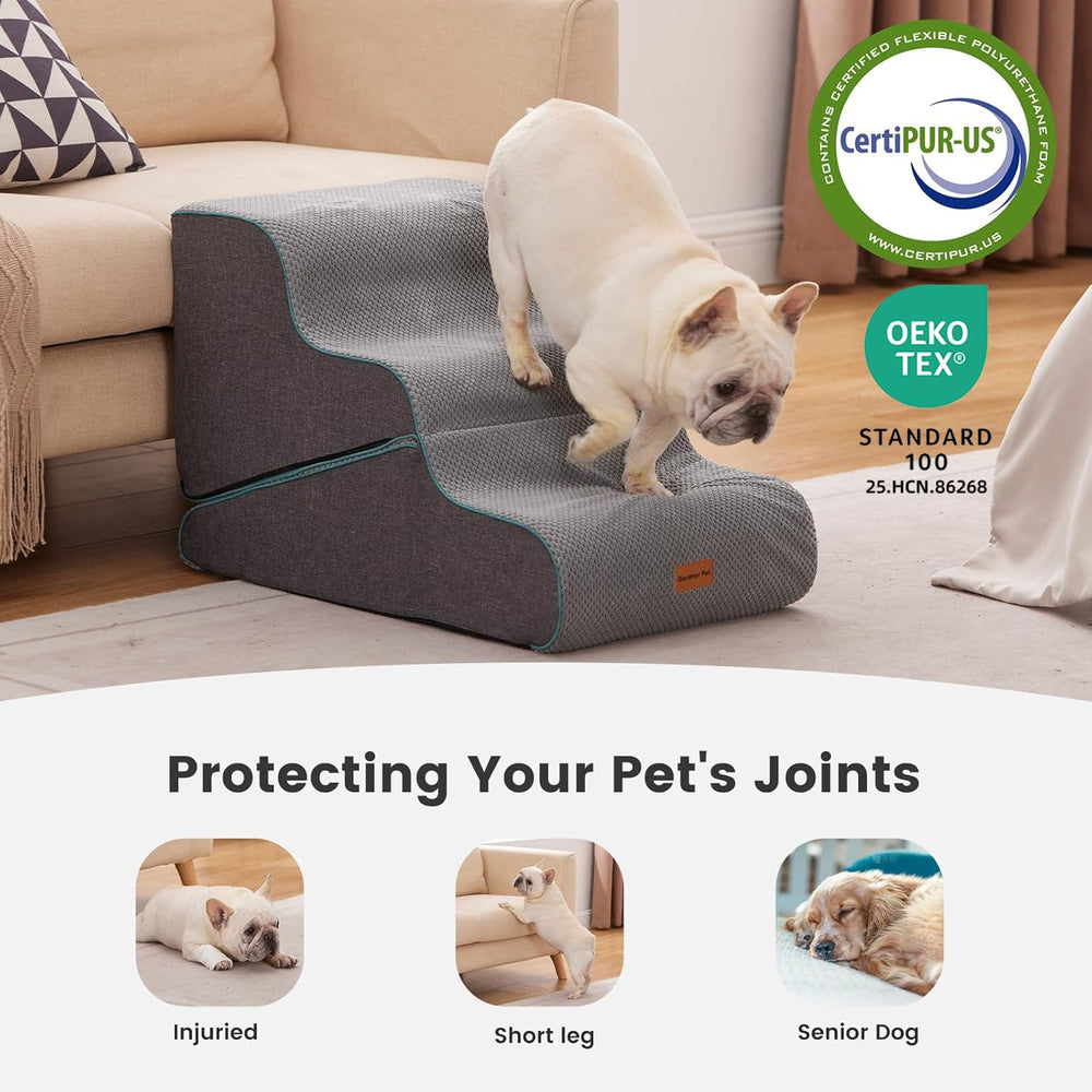 Gardner Pet no-assembly stairs deliver instant use for quick mobility.