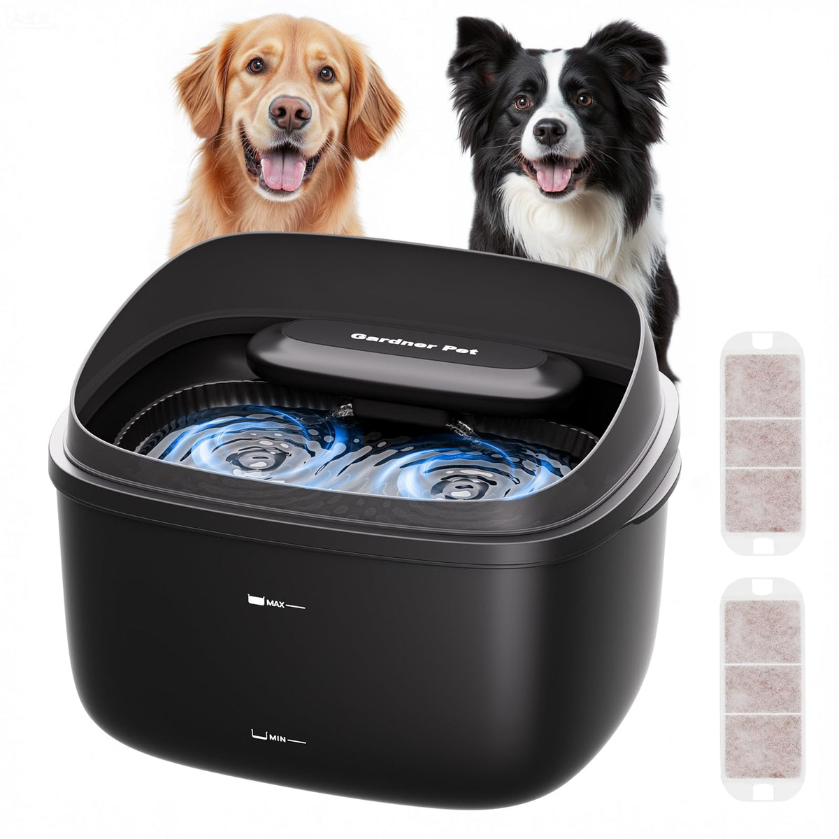Gardner Pet dog water fountain 8L capacity ideal for large breeds hydration.