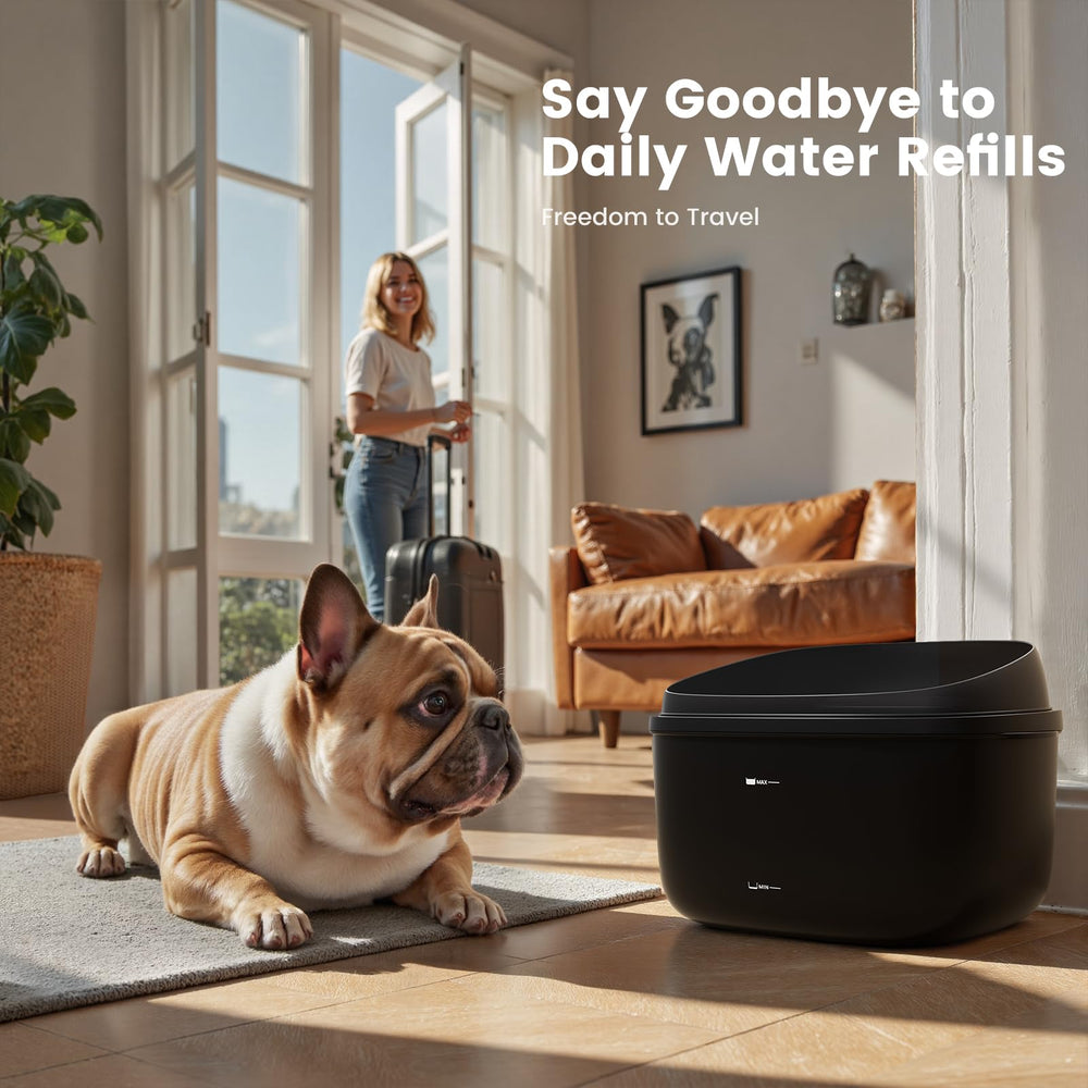 Gardner Pet dual-dome drinking tray demonstrating added backup water