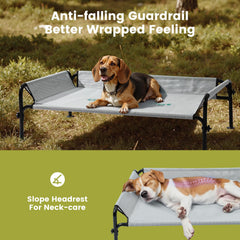 Gardner Pet elevated dog bed with breathable mesh surface keeps dogs cool while lounging