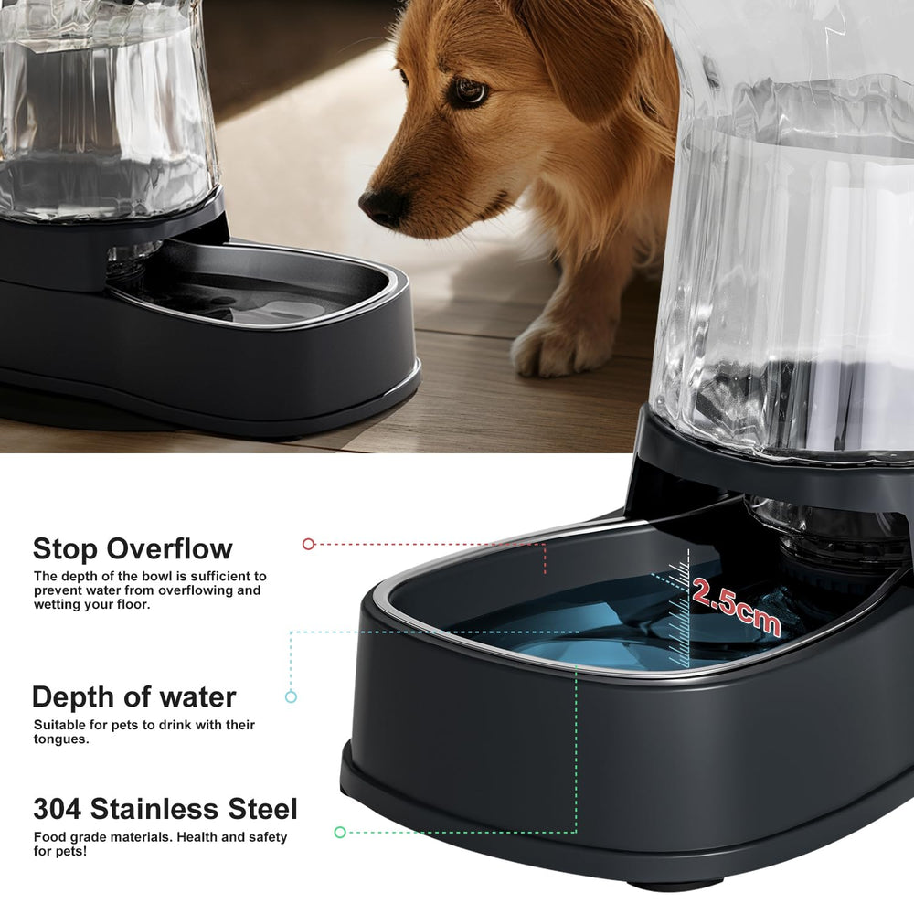 Gardner Pet gravity bottle connection demonstrates easy refilling by gravity.