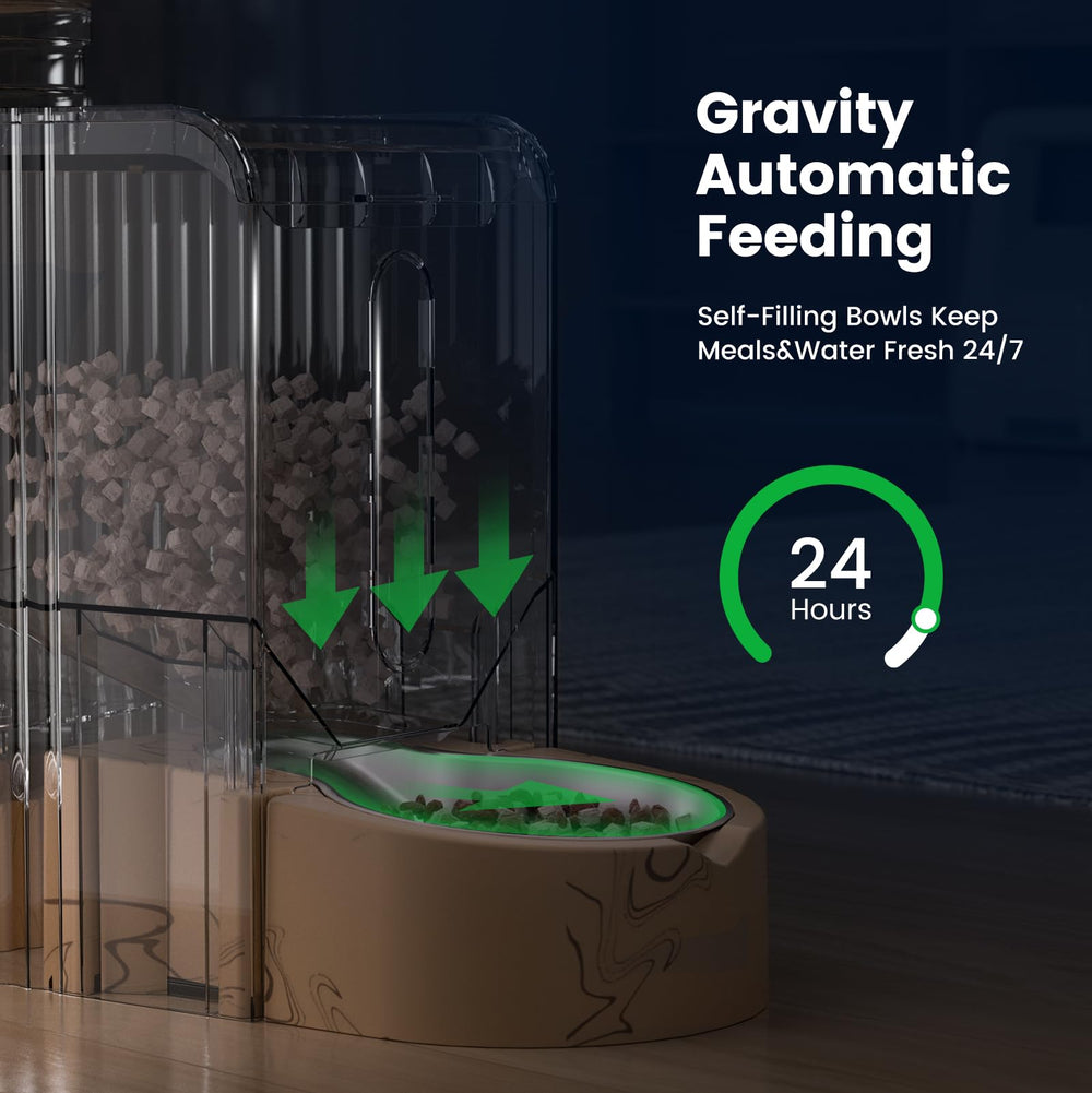 Gardner Pet Gravity dry food outlet prevents jams during feeding