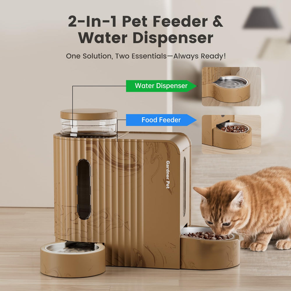 Gardner Pet Gravity water dispenser features 180-degree rotatable bowl for flexible placement