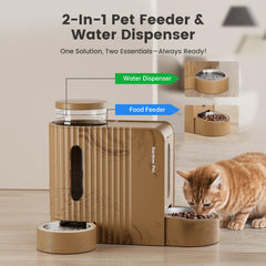 Gardner Pet Gravity water dispenser features 180-degree rotatable bowl for flexible placement